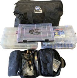 Large Collection Of Fishing Tackle. Includes Weights, Lures, Luring Building Kit, Tackle Boxes And Many More