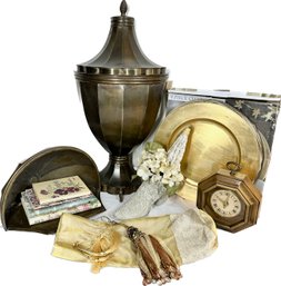 Italian Made Brass Planters, Wharton Studios Wall Clock, Victorian-style Decor And More