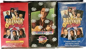 3 BOXES - The Elvis Collection Cards Of His Life Series One, Branson On Stage Series One