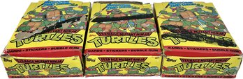 3 BOXES -Topps 1990 Teenage Mutant Ninja Turtles Cards, Stickers & Bubble Gum