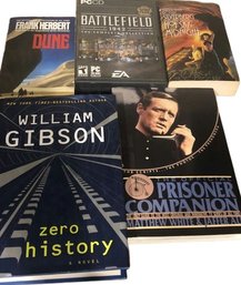 4 Books-Dune, William Gibson And Battlefield DVDs,