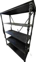 Black Wrought Iron Rack With 5 Shelves. All One Piece, Very Heavy! Must Be Able To Move. 65x46x18