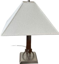 Metal Lamp With White Shade 18' Tall