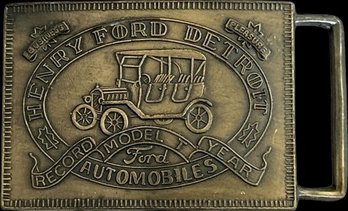 Henry Ford Detroit Model T Belt Buckle - 4x2