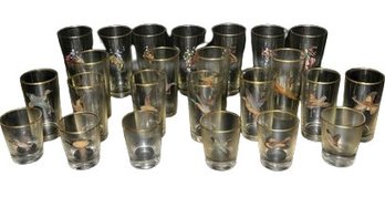 Gold Tone Rimmed Glass Collection