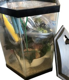 Hexagon Fish Tank With Hoses And Accessories, Glass And Seals Seem Okay
