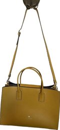 Cuoieria Fiorentina Handbag With Strap: Yellow, Leather, Made In Italy.
