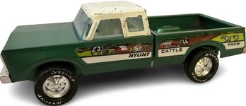 Vintage Green NYLINT Farms Pressed Steel Pickup Truck- 12in