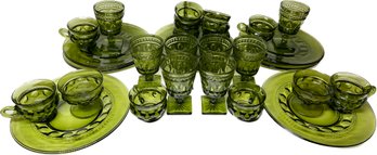 Collection Of Olive Green Glassware