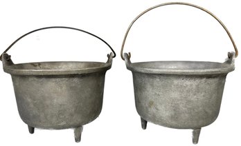 A Pair Of Antique Soup Pot, Hazen 8'