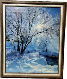 Framed Winter Scenery Print 29x35