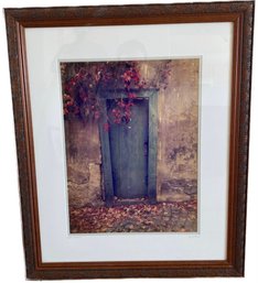 Vintage Art, Framed, Door And Autumn Leaves Design - 25x1x30