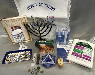Jewish Experience Book, Shabbat Dish And Candles, Menorah