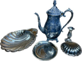 E.j&L Clam Serving Dish, International Silver Co Shell Serving Dish, Twos Company Candle Stick Holder, & More