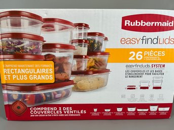 26 Piece Rubbermaid Food Storage Containers With Easy Find Lids