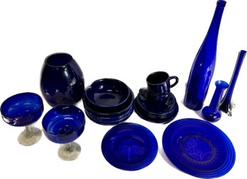 Collection Of Blue Glassware