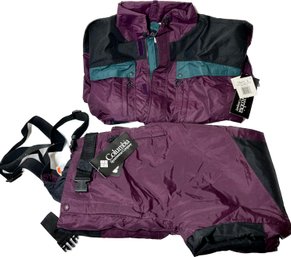 Mens L Columbia Glacier Creek Anorak Jacket With Tags, Mens XL Glissade Bib Black Cherry Snow Pants With Tags