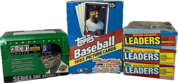 5 BOXES - Upper Deck Collectors Choice Series One 94 Cards, Topps Baseball 1992 Picture Cards, And More Cards