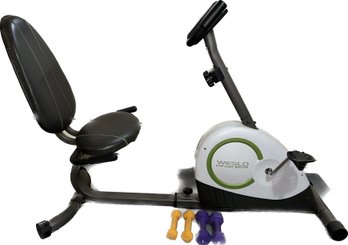 Weslo Pursuit 360R Workout Bike With 5&3lb Weights And Protective Floor Mat