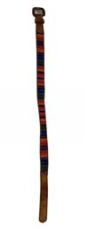 Leather And Cotton Belt- Made In Guatemala, 35in Long