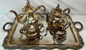 Original Alt-Heidelberg Sterling Silver Tea And Coffee Set With Alpacca Plated Platter
