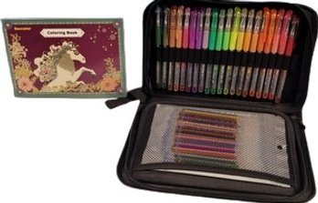 Gel Pen Set With Coloring Book