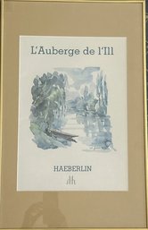 L'Auberge De L'Ill  HAEBERLIN Framed Painting With Signed 22 X 14