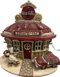 1999 Coca-cola Drive In Christmas Decor- Doesnt Light, 9.5Lx6Wx9H