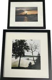Two Framed Water Themed Photographs. Signed By SPOV. 13x13 & 11x9