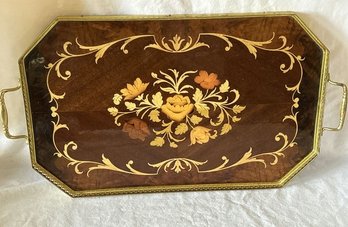 Floral Wood Tray