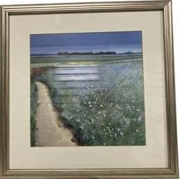 'Flax Field' Framed Print (16x16)