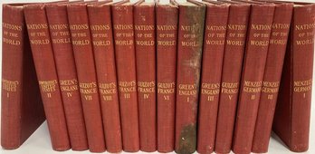 Antique 1800s Nations Of The World Books - 8.5'H