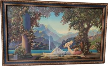 R. Atkinson Fox Love's Paradise Lithograph PRINT Wall Art Mother Holding Child 1920s Art Deco Decor 15.5'x9.25