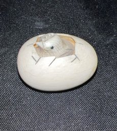 Japanese Carved Hatching Chick Netsuke