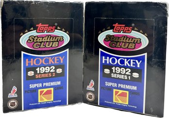 2 BOXES - 1992 Topps Stadium Club Hockey Series 1 And 2
