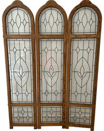 Classic Wooden Glass Room Divider Panel, Each Panel 18x76