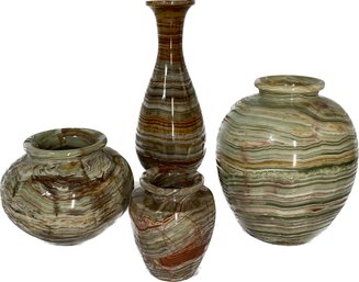 Multicolor Marbled Stone Vases