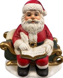 Hand Made And Hand Painted Porcelain 1986 Santa By Melody In Motion (Miniature Christmas Figurine) 4x4.5x3