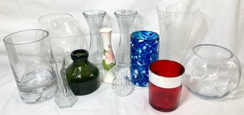 Monterey Recycled Glass Vase, Clear Glass Vases And Color Vases