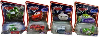 Disney Pixar Collectible Cars 4 Pcs, Bruiser Bukowski, Tongue McQueen, Yeti, Wingo - 22'