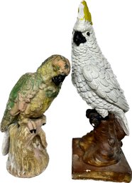 Cockatoo Piggy Bank And Parrot Figurine, Cockatoos Crest Broken As Shown