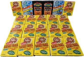 21 Packs Of Unopened 1990 Fleer Basketball Player Photo Cards, Topps 1992-93 Stadium Club Cards, And More