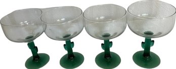 Cactus Margarita Glasses (4)- 4Wx6H