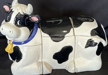 Cow Canisters, Ceramic, Some Damage See Pics