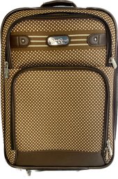 Jessica Simpson Carry-on Suitcase Brown With White Polka Dots