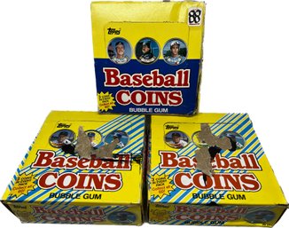 3 BOXES - Topps Baseball Coins Bubble Gum