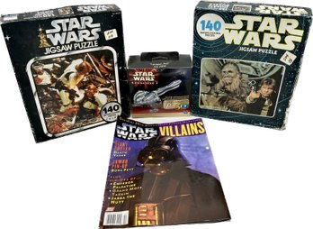 Pair Of 1977 Star Wars 140 Piece Jigsaw Puzzles, Unopened Star Wars Episode 1 3D Mini Puzzle, And More