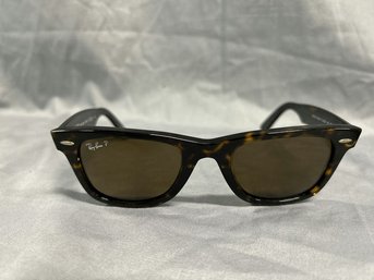 Ray Ban WAYFARER Polarized Sunglasses- Some Bite Marks In Arm