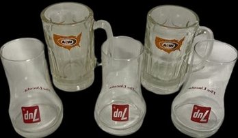 Vintage A&W And 7up Glass Mugs