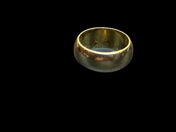 14 Karat Gold, Half-round, Plain Polished, 8mm Ring- Size 5, 8.2g